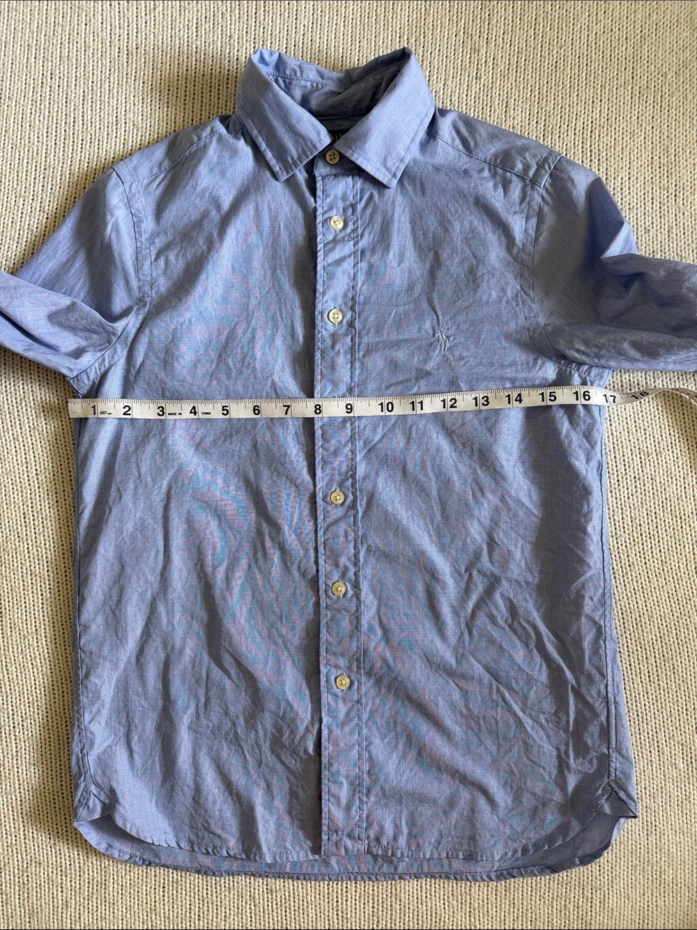 Polo Ralph Lauren Cotton Button Down Shirt Blue Size 14 - Picture 4 of 7